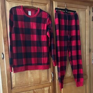 Place Red and Black Plaid Pajama Set